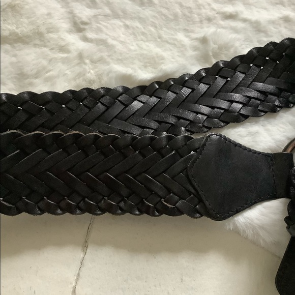 Gap thick braided leather Y2k circle belt large real leather - Picture 3 of 4